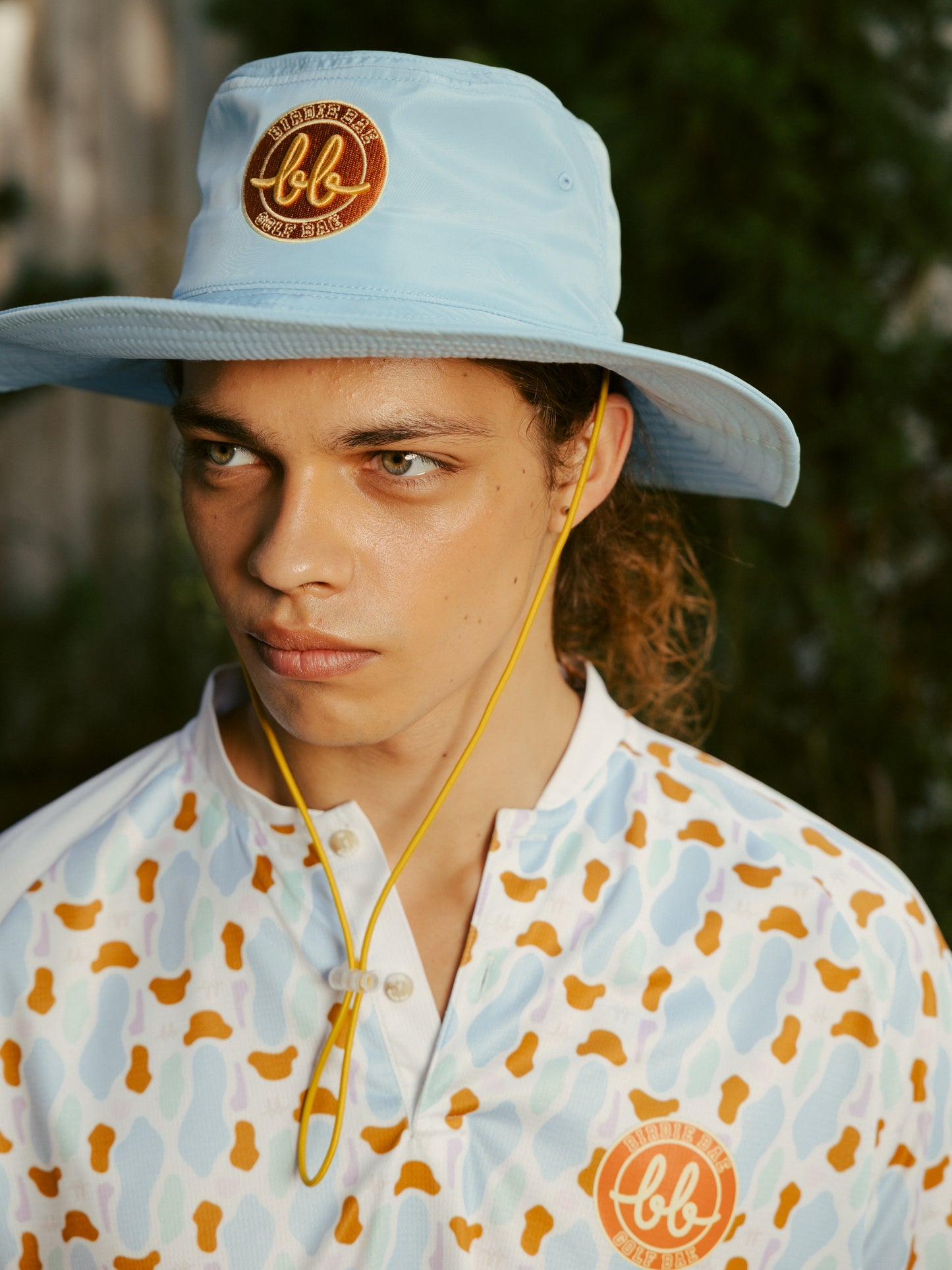 WIDE SOLID BUCKET HAT - BLUE