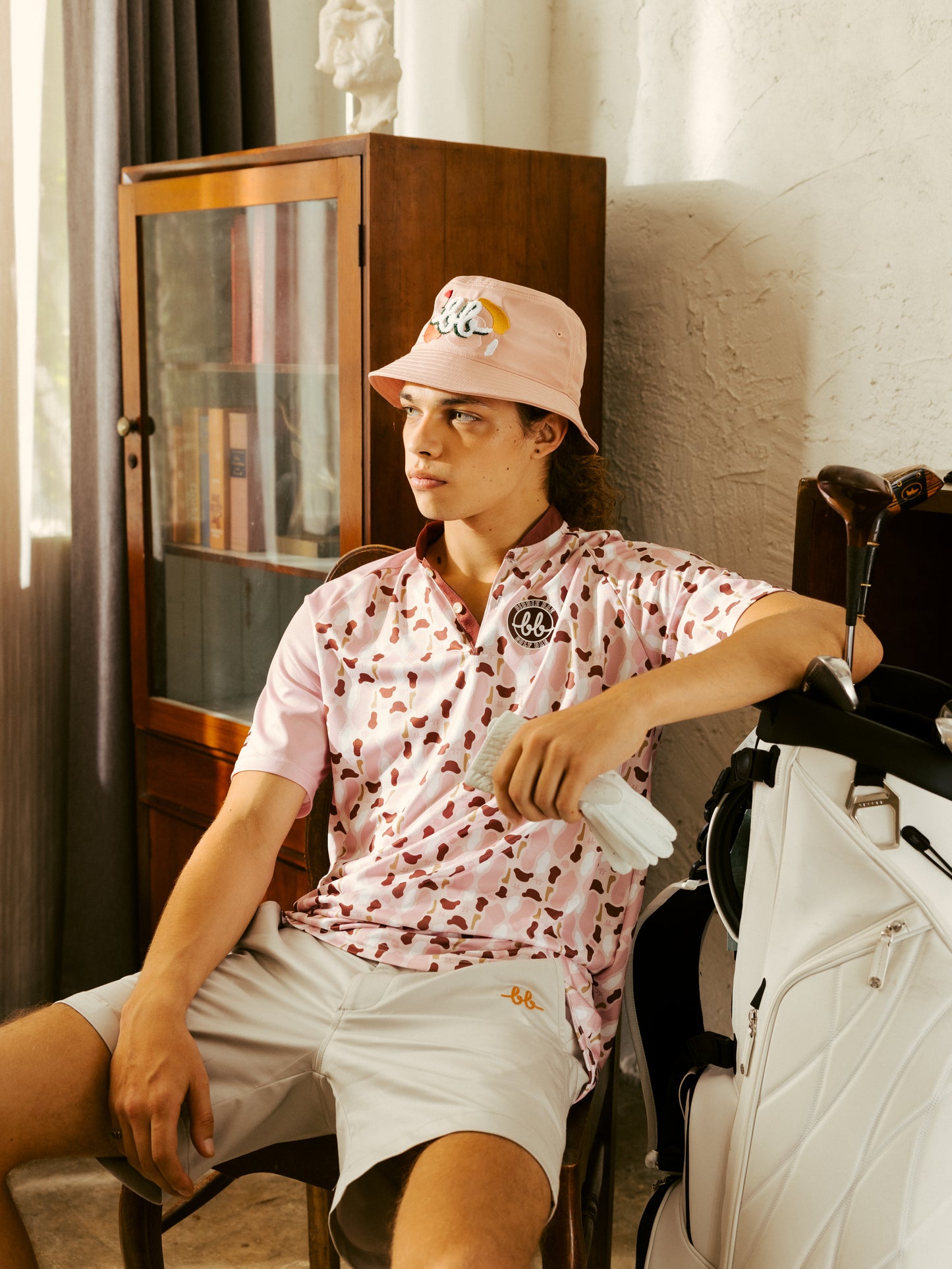 BUNKER EMBROIDERED BUCKET HAT - PINK