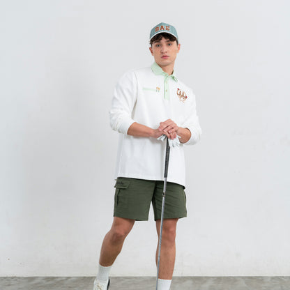 NERDY MEN OXFORD POLO - WHITE