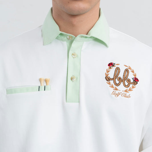NERDY MEN OXFORD POLO - WHITE