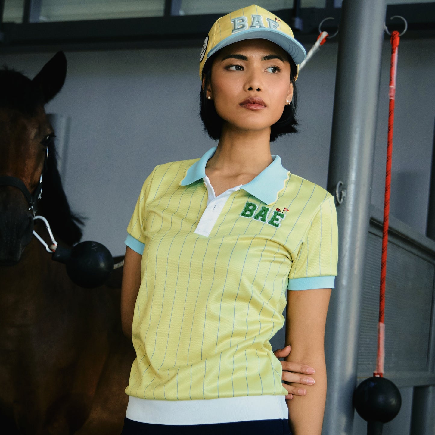 COURT WOMEN SCALLOP POLO - YELLOW