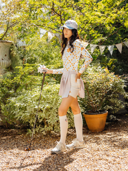 PLEATED GOLF SKORT - LIGHT GREY
