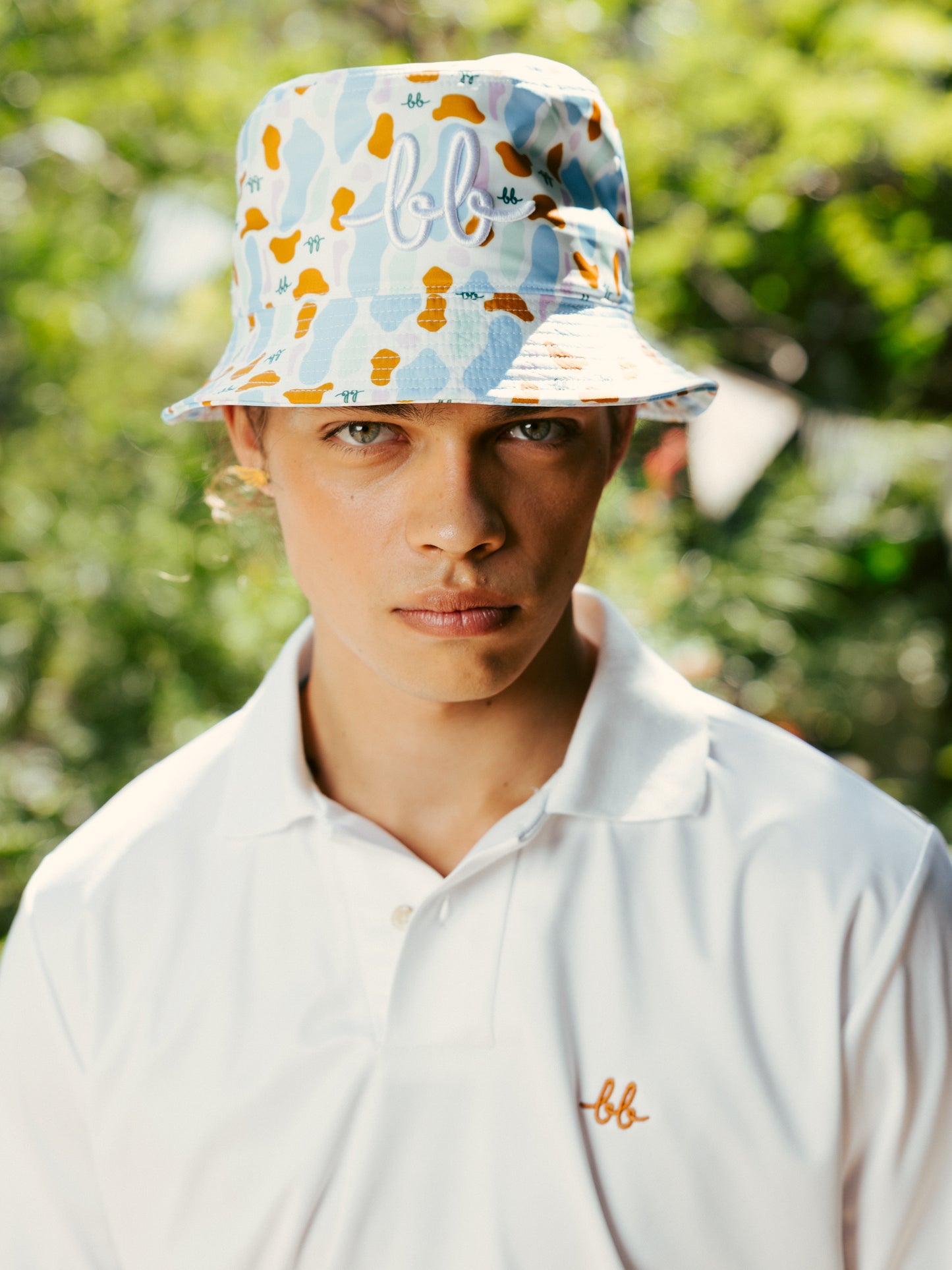 BUNKER PRINTED BUCKET HAT - WHITE