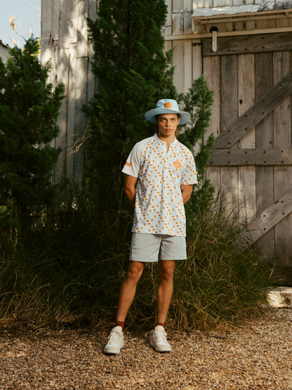 MEN PRINTED BUNKER TOP - WHITE