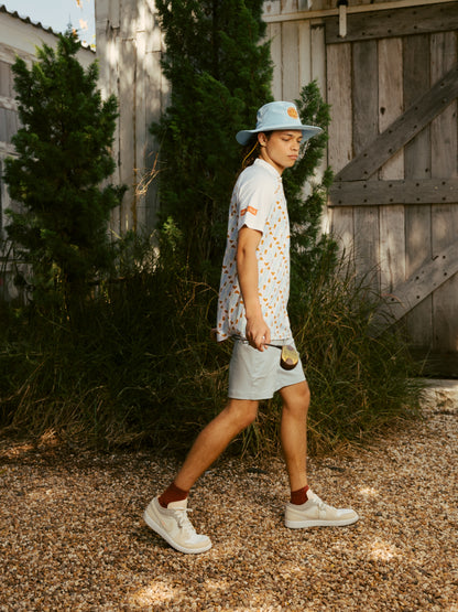 MEN PRINTED BUNKER TOP - WHITE