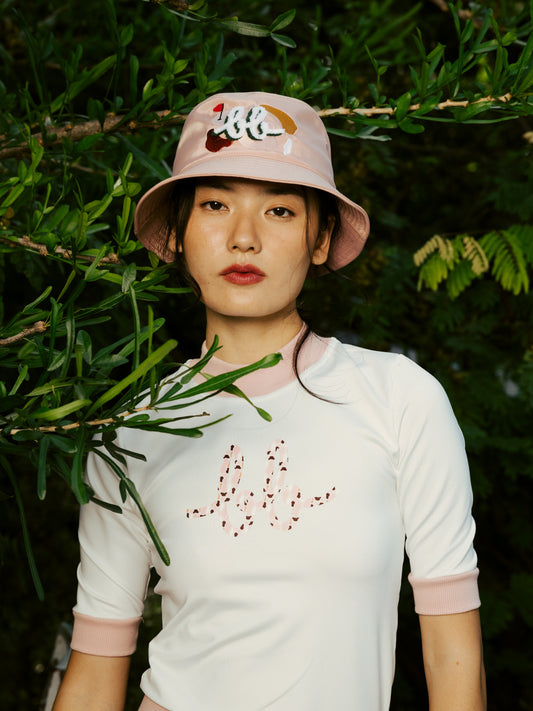 BUNKER EMBROIDERED BUCKET HAT - PINK