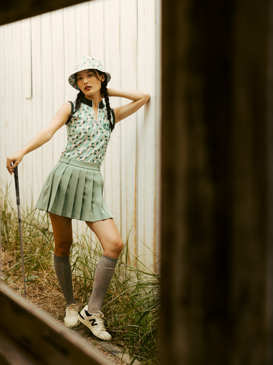 PLEATED GOLF SKORT - GREEN