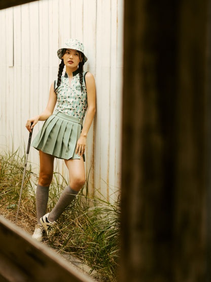 PLEATED GOLF SKORT - GREEN