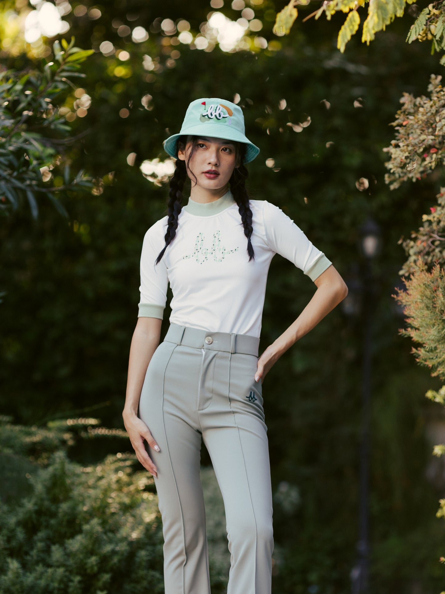 BB FLARE TROUSERS - GREEN