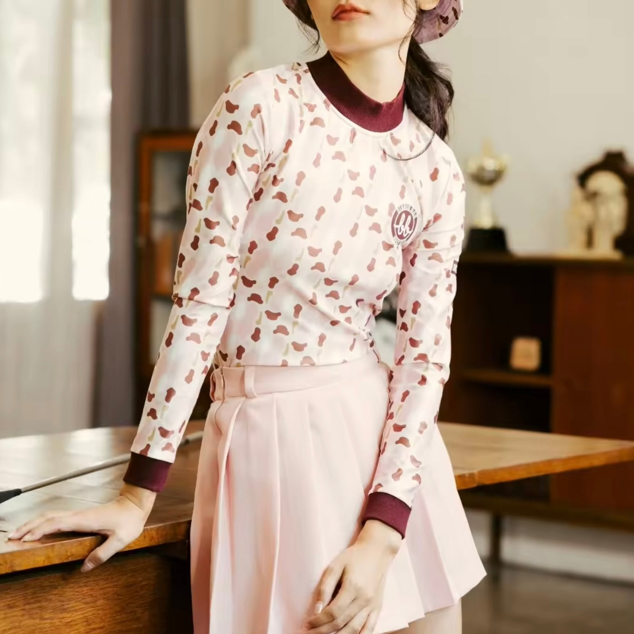 LONG SLEEVE BUNKER TOP - PINK