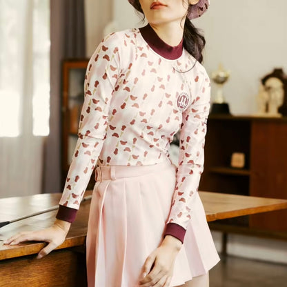 LONG SLEEVE BUNKER TOP - PINK