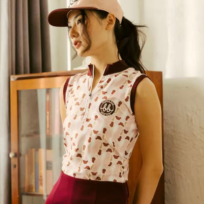 SLEEVELESS BUNKER ZIP TOP - PINK