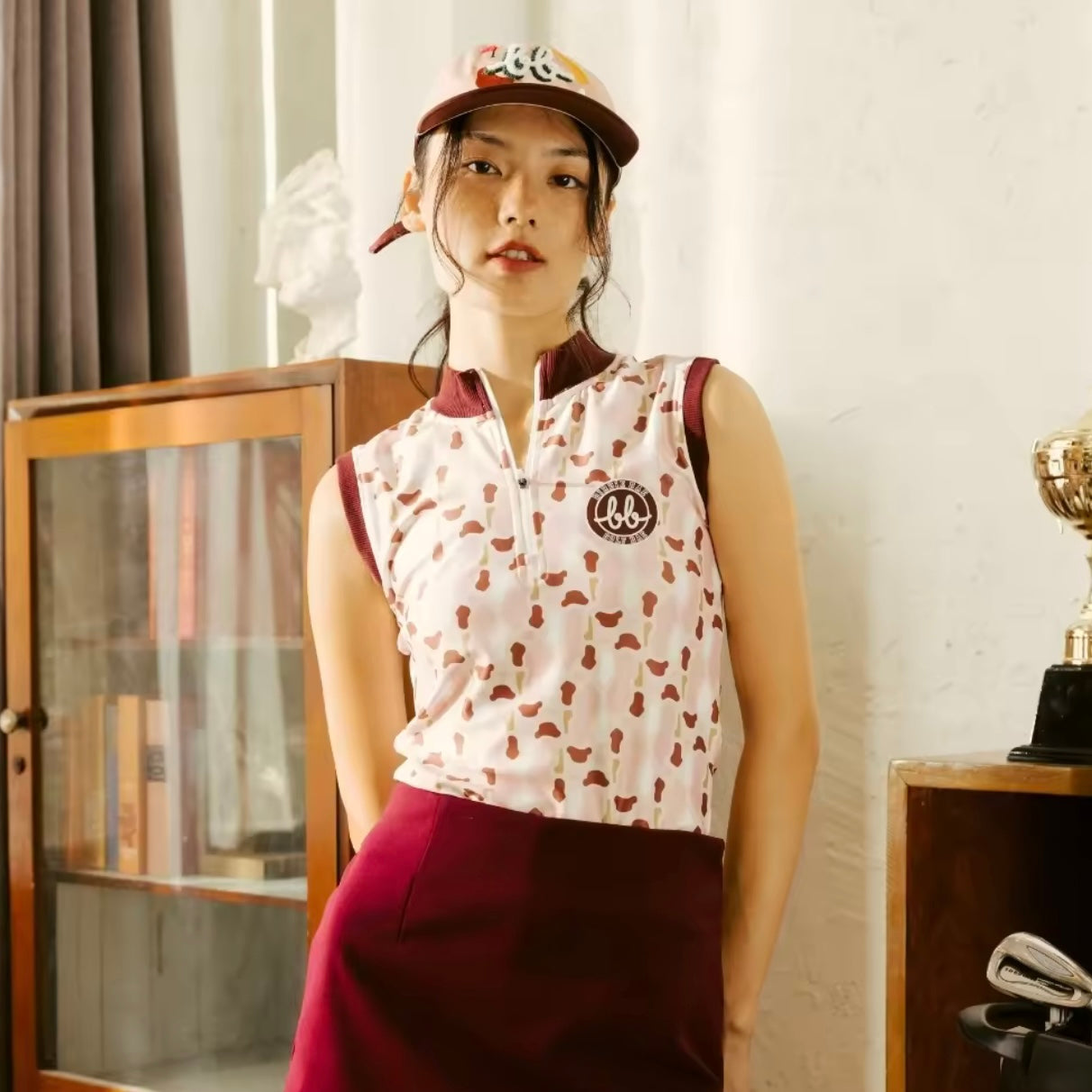 SLEEVELESS BUNKER ZIP TOP - PINK