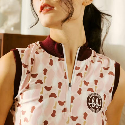 SLEEVELESS BUNKER ZIP TOP - PINK