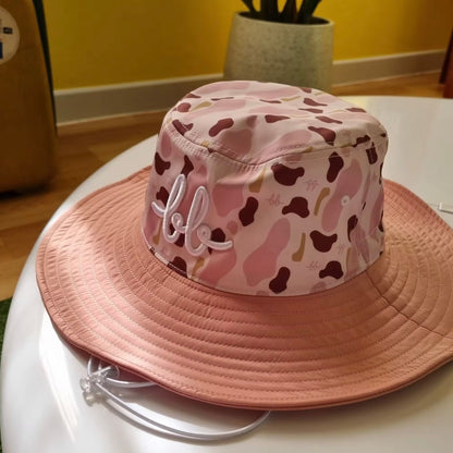 WIDE BUNKER PRINTED BUCKET HAT - PINK