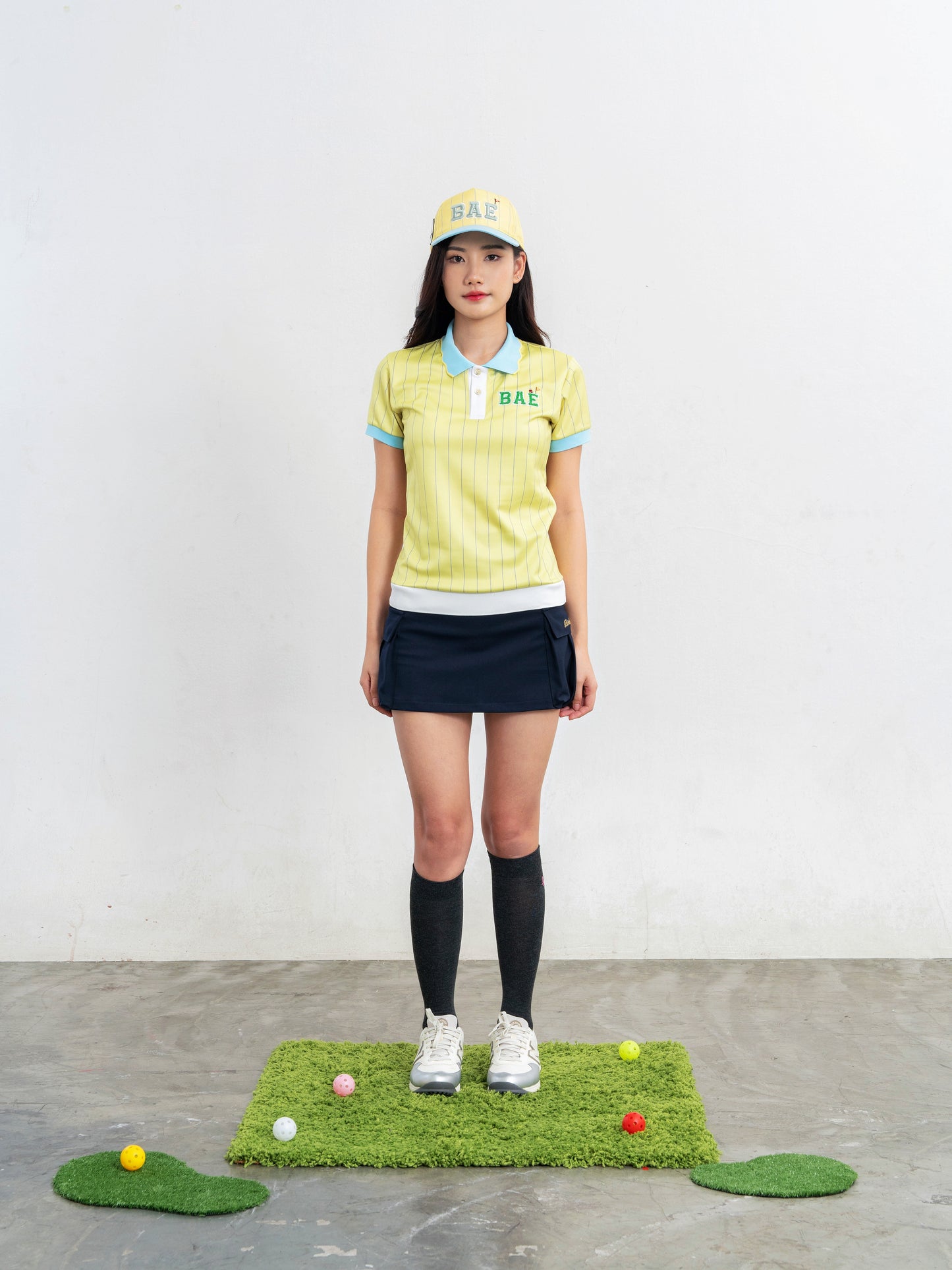 COURT WOMEN SCALLOP POLO - YELLOW
