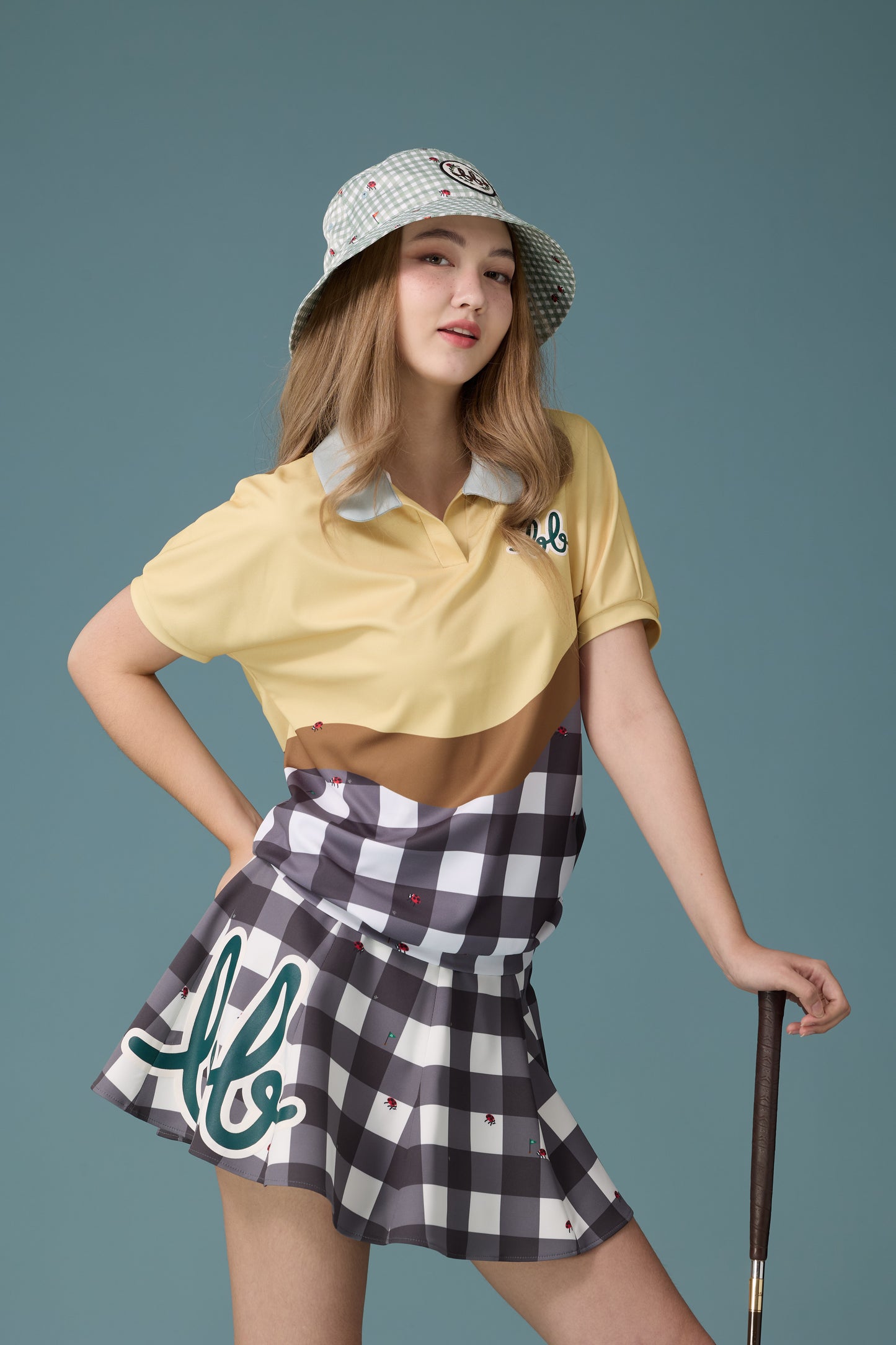 PICNIC FLARE SKORT - BLACK GINGHAM