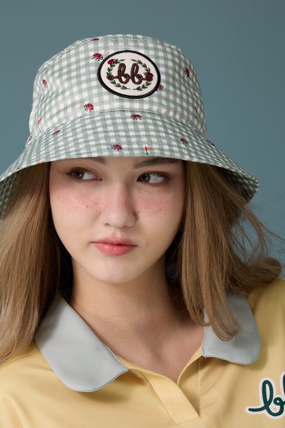 BB GINGHAM BUCKET HAT - GREEN