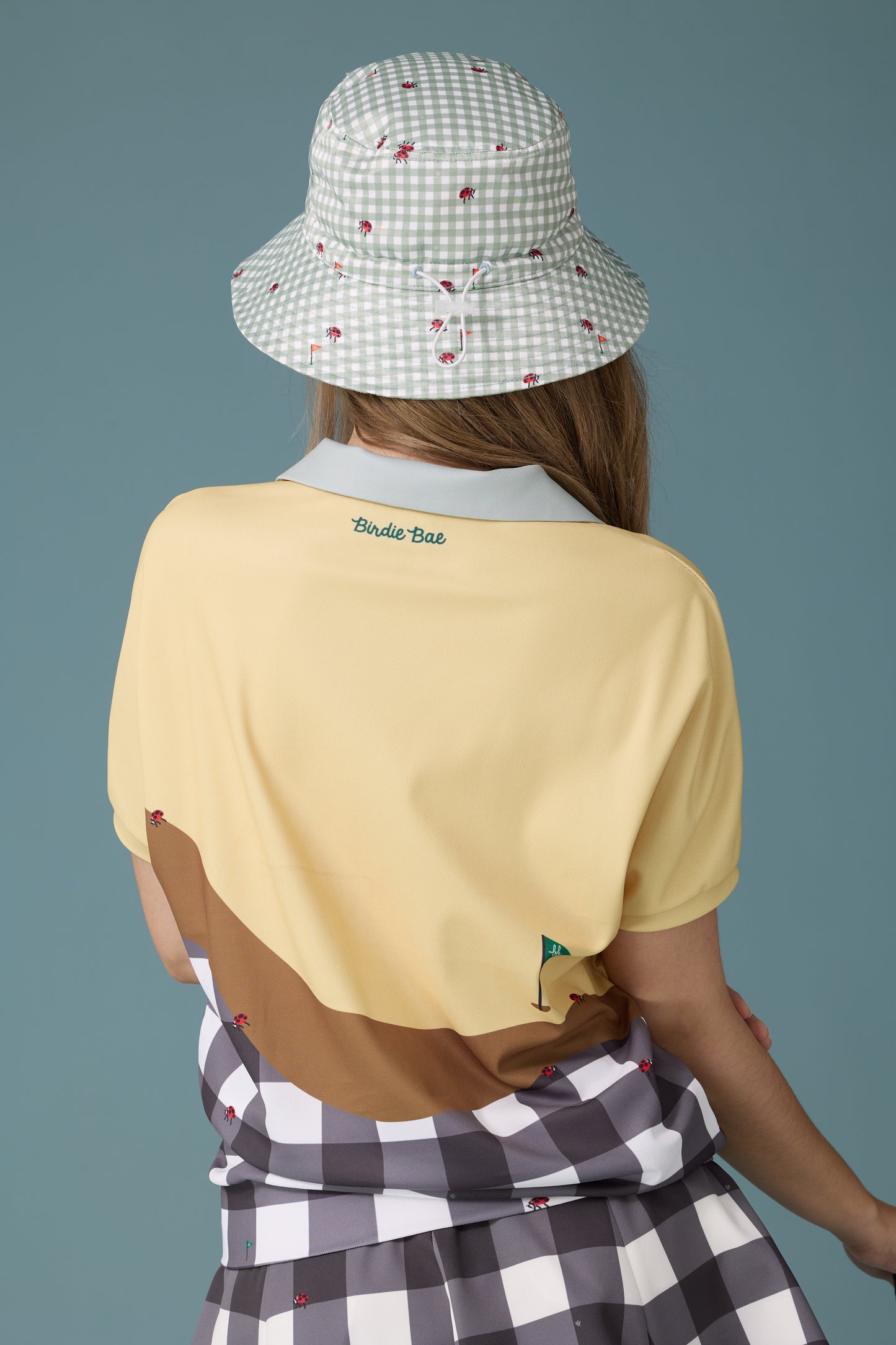 BB GINGHAM BUCKET HAT - GREEN