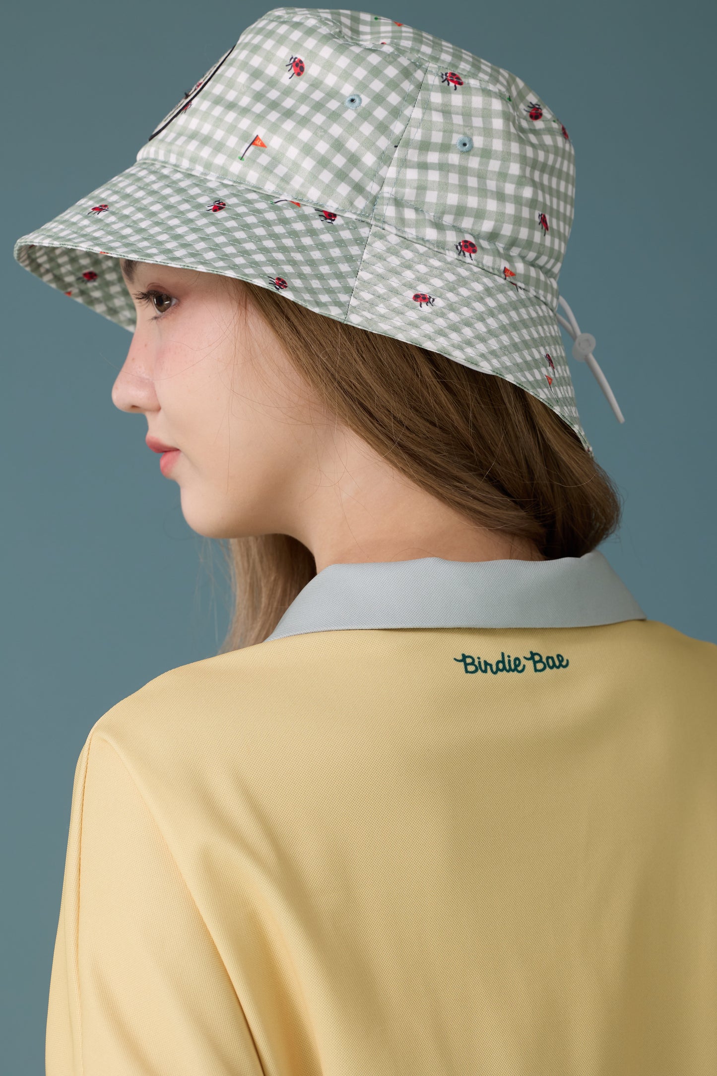 BB GINGHAM BUCKET HAT - GREEN