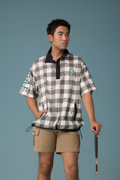 PICNIC MEN POLO SHIRT - BLACK GINGHAM
