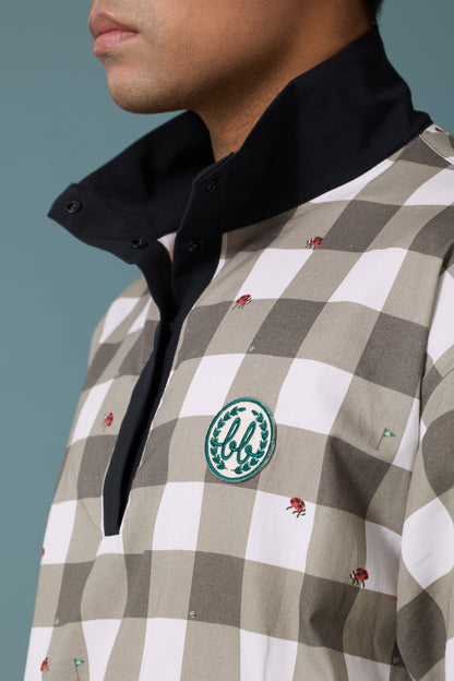 PICNIC MEN POLO SHIRT - BLACK GINGHAM