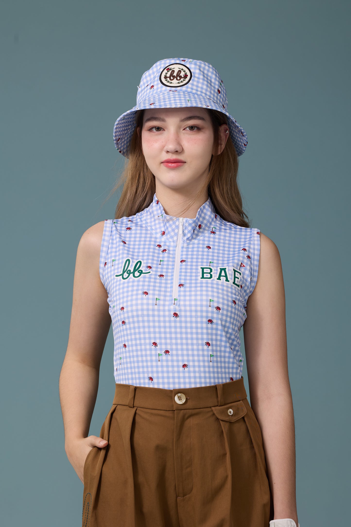 PICNIC UV PROTECTIVE SLEEVELESS TOP - BLUE