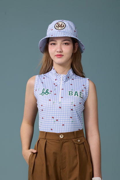 PICNIC UV PROTECTIVE SLEEVELESS TOP - BLUE