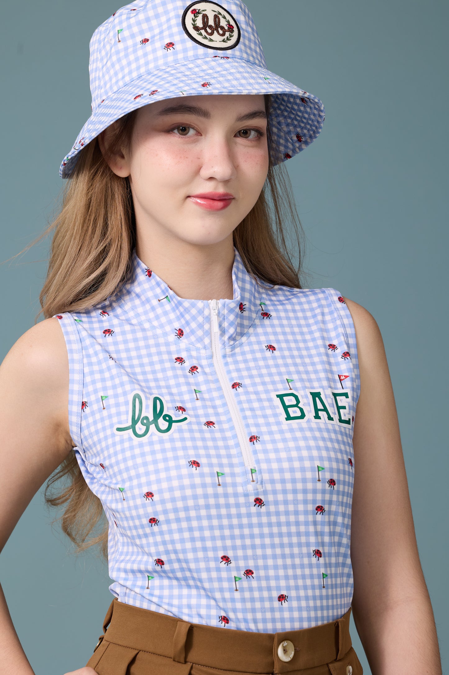 PICNIC UV PROTECTIVE SLEEVELESS TOP - BLUE