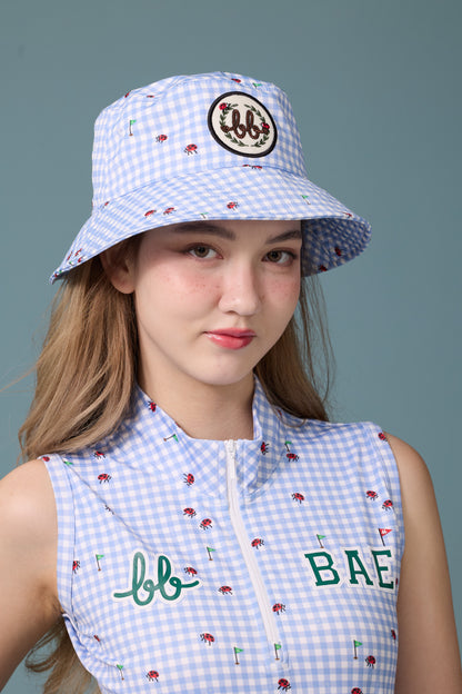 BB GINGHAM BUCKET HAT - BLUE