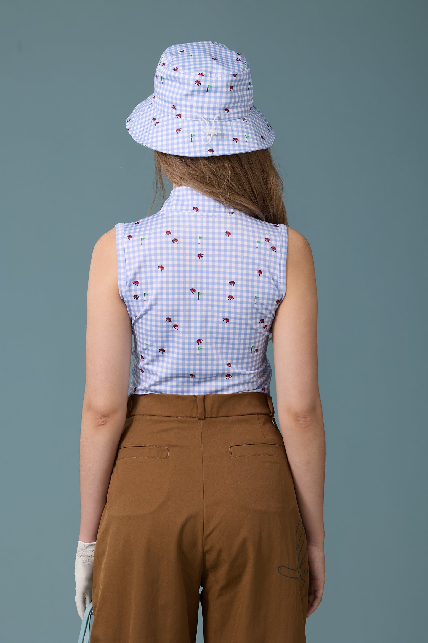 BB GINGHAM BUCKET HAT - BLUE