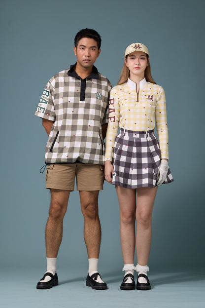 PICNIC FLARE SKORT - BLACK GINGHAM