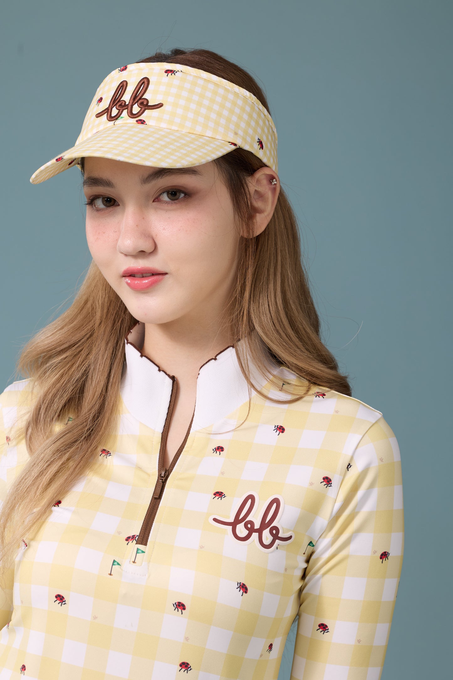 BB GINGHAM VISOR - YELLOW
