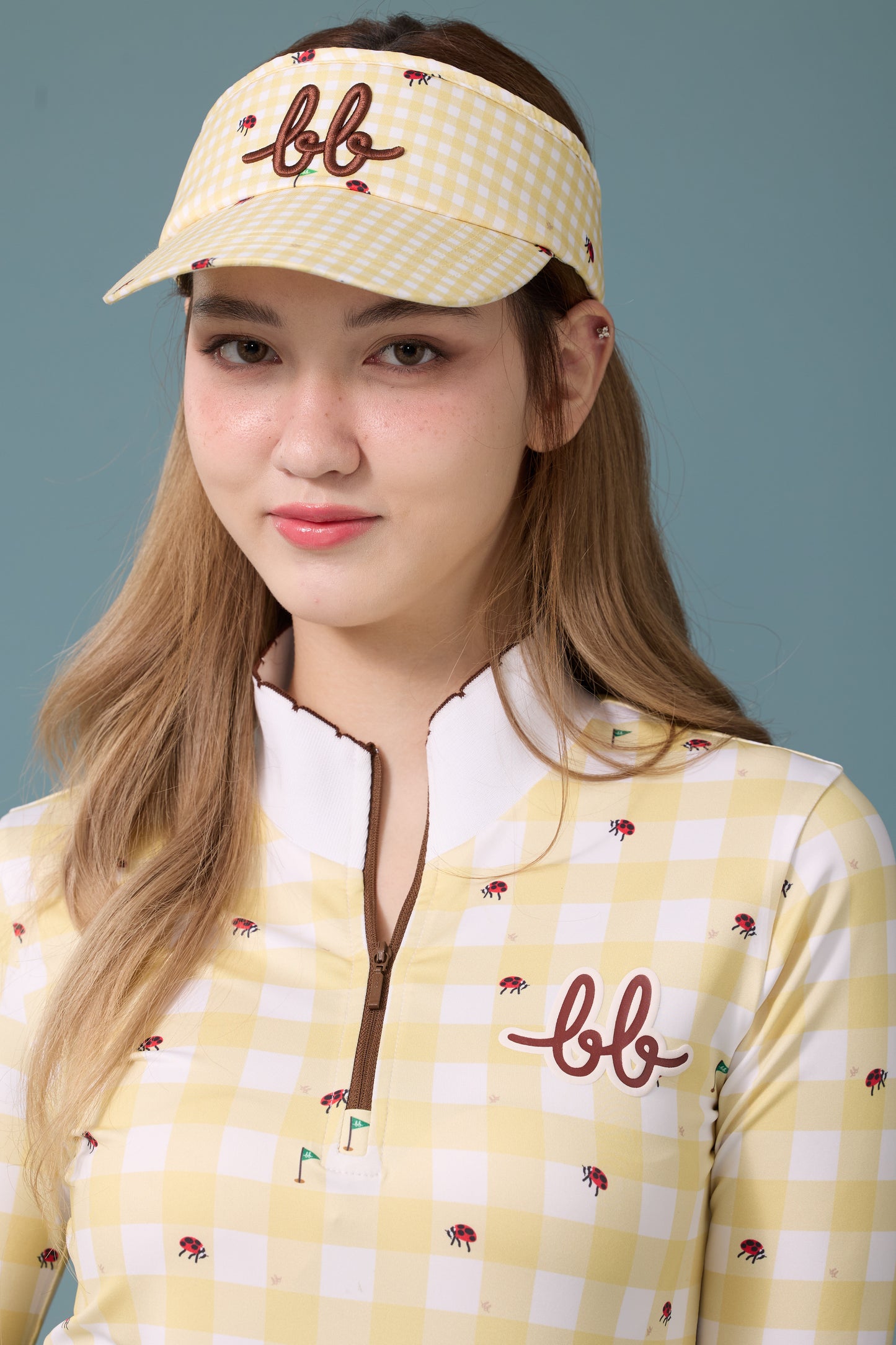 BB GINGHAM VISOR - YELLOW