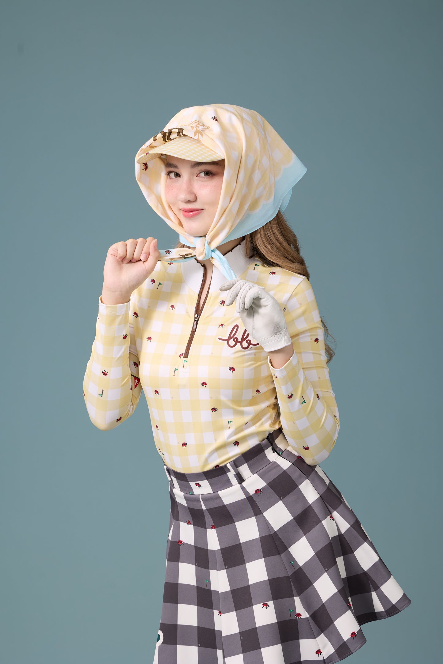 PICNIC FLARE SKORT - BLACK GINGHAM