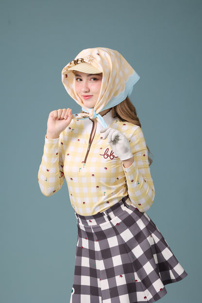 PICNIC FLARE SKORT - BLACK GINGHAM
