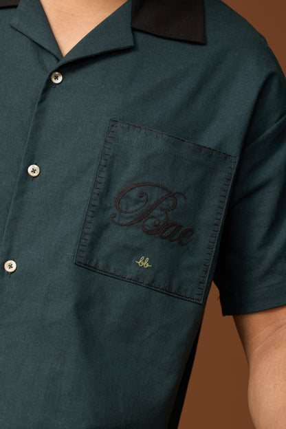 PICNIC BAE HAWAII SHIRT - FOREST GREEN