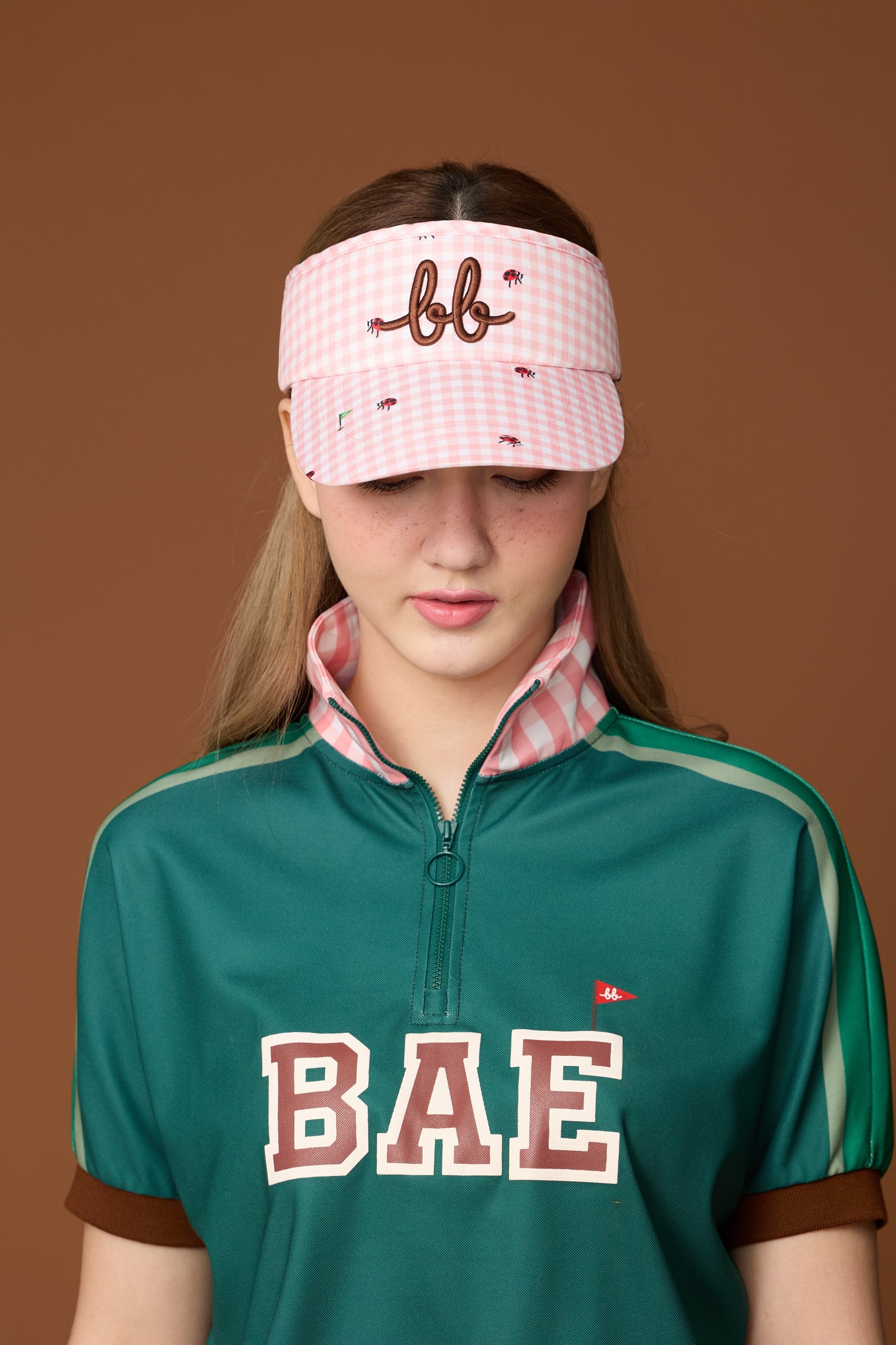 BB GINGHAM VISOR - PINK