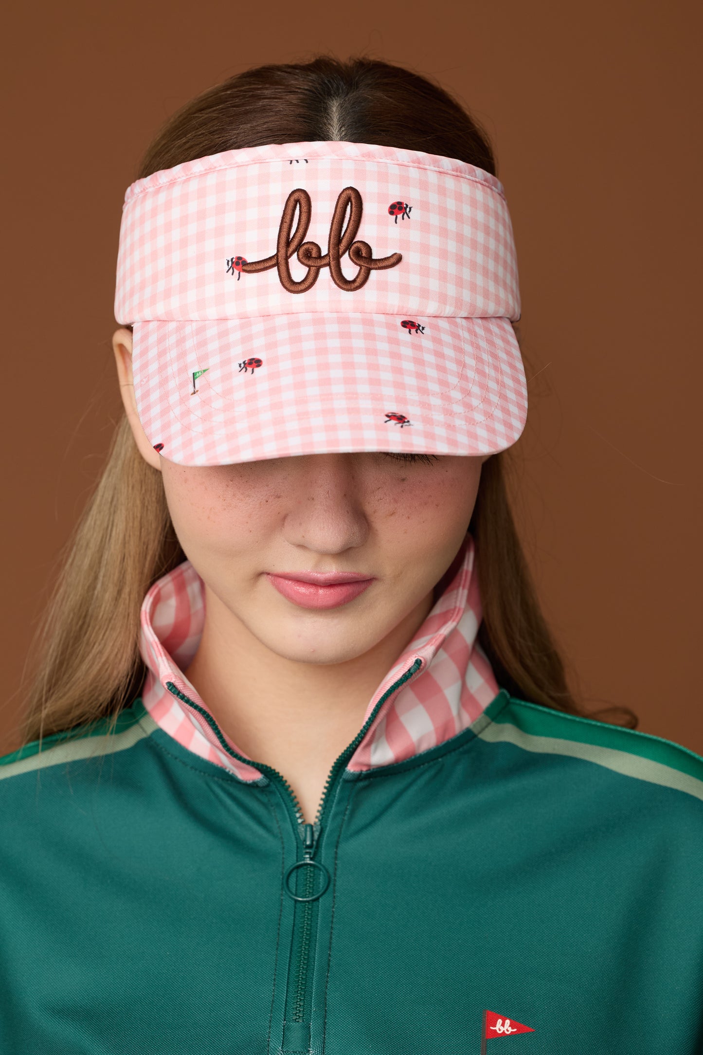 BB GINGHAM VISOR - PINK