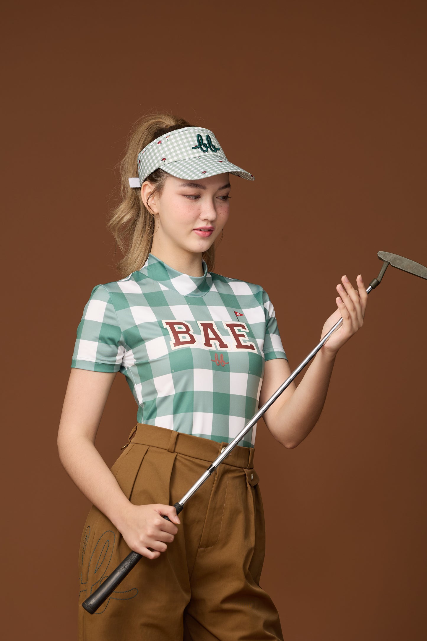 BB GINGHAM VISOR - GREEN