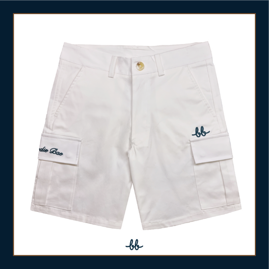 GAME ON MEN CARGO SHORTS - WHITE